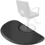 Saloniture 4' x 3' Salon & Barber Shop Chair Anti-Fatigue Mat - Black Semi Circle - 5/8" Thick