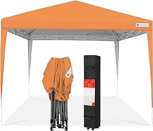 Best Choice Products 10x10ft Pop Up Canopy Outdoor Portable Folding Instant Lightweight Gazebo Shade Tent w/Adjustable Height, Wind Vent, Carrying Bag - Red