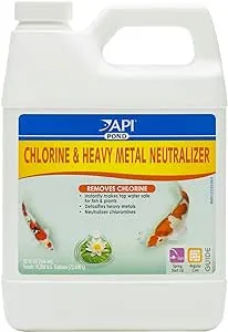 API POND CHLORINE & HEAVY METAL NEUTRALIZER Pond Water Neutralizer 32-Ounce Bottle