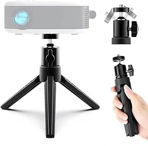 Mini Projector Tripod, Didbynm 6.3 Inch Compact Desktop Tripod Stand [Universal 1/4 Screw] [Ballhead] Pocket Tripods Stand for Mini Projector/Cameras Smooth 4, Osmo Mobile, Vimble 2