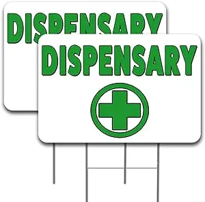 2 Pack Dispensary Yard Sign 16" x 24