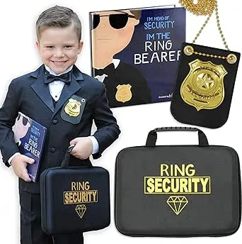 Tickle & Main Ring Bearer Gift Set, Includes Book, Badge, and Wedding Ring Security Briefcase