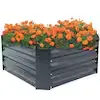 24 in. Square Brown Galvanized Steel Raised Garden Bed