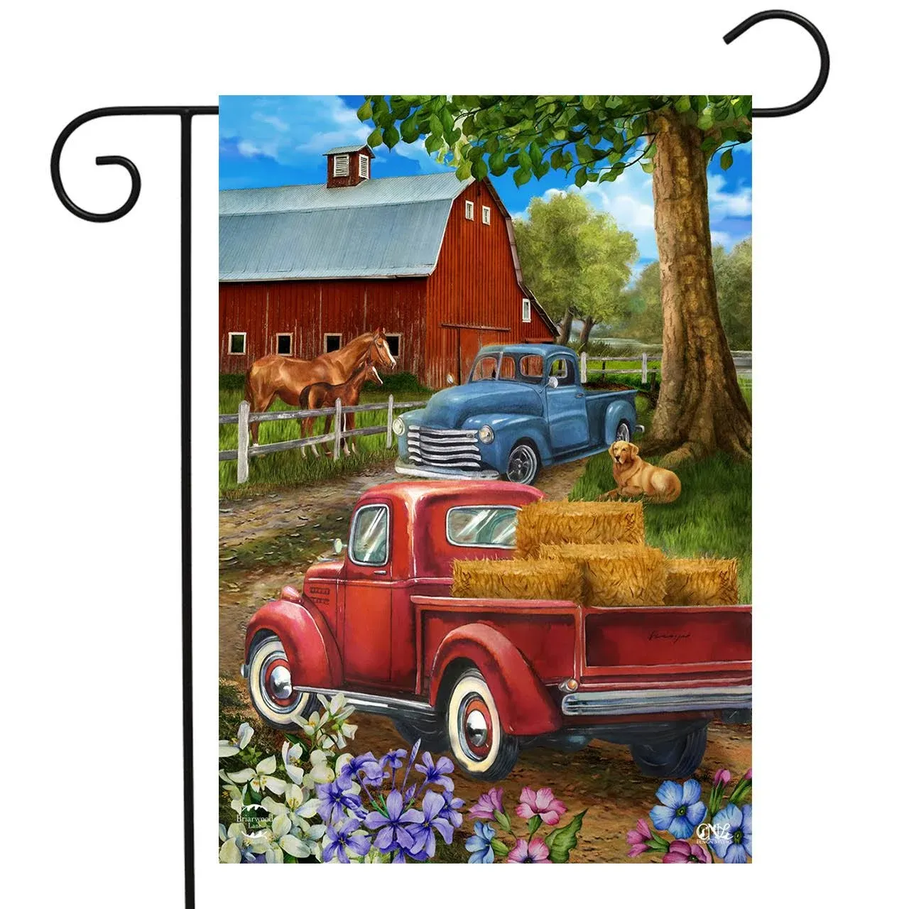 Briarwood Lane Country Lane Spring Garden Flag Pickup Trucks 12.5