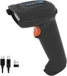 Tera Barcode Scanner Wireless Versatile 2-in-1 (2.4Ghz Wireless+USB 2.0 Wired) with Battery Level Indicator, 328 Feet Transmission Distance Rechargeable 1D Laser Bar Code Reader USB Handheld (Black)