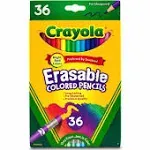 Crayola 681036 36 Assorted Erasable 3.3mm Colored Pencils