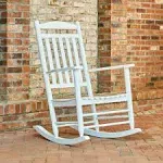 Maine Porch Rocker White Wood Outdoor Rocking Chair