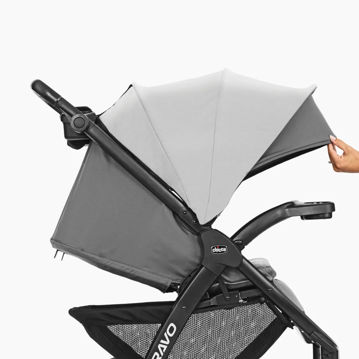 Chicco Bravo Le Cleartex Quick-Fold Stroller - Pewter