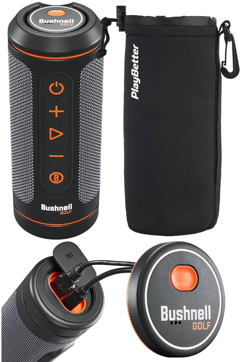 Bushnell Wingman 2 Golf Speaker with GPS 2024 Remote Controlled Voice GPS Distances Music 40 000 Courses Bite Magnetic C