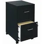 Scranton & Co 18" Deep 2 Drawer Mobile Smart File Cabinet in Black