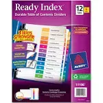 Avery Ready Index 12 Tab Dividers, Customizable Toc, 6 Sets (11196)