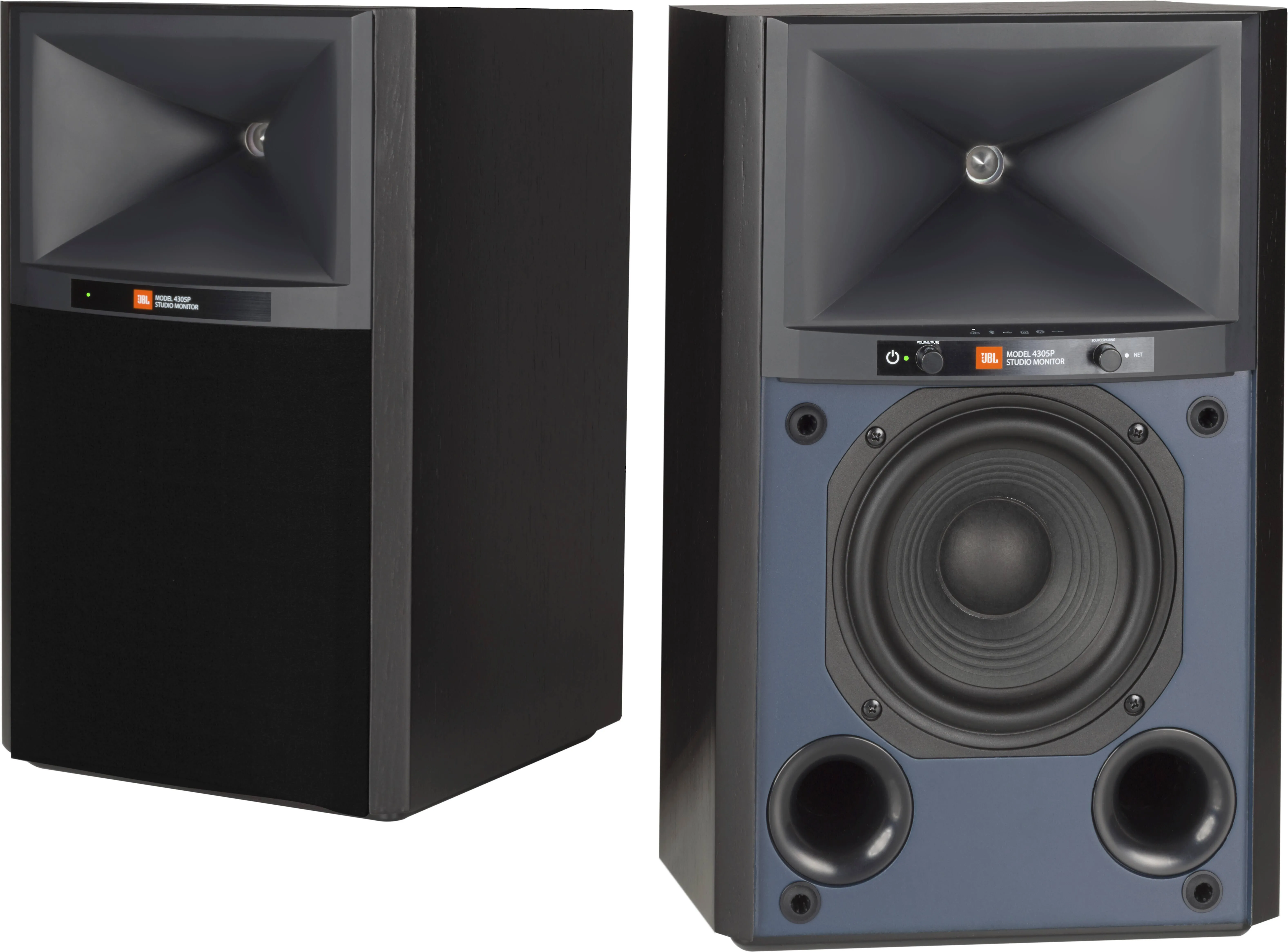 JBL 4305P Powered Studio Monitor Bookshelf Speakers (Pair), Black