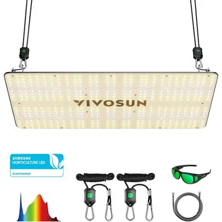 VIVOSUN VS2000 LED Grow Light with Samsung LM301 Diodes & Brand Driver Dimmable Lights Sunlike Full Spectrum with Grow Room Glasses for Seedling Vegetable