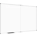 VIZ-PRO Large Dry Erase White Board/Magnetic Foldable Whiteboard, 72 X 40 Inches, Silver Aluminium Frame