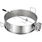 Charkettle Stainless Steel Rotisserie Ring Kit for 21 1/2–22 1/2 inch Outer Diameter Charcoal Kettle Grills, Compatible with Weber 2290 and Other Models