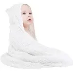 Yoofoss Hooded Baby Towels for Newborn 100% Muslin Cotton Baby Bath Towel with Hood for Babies, Infant, Toddler and Kids, Large