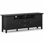 Simpli Home Redmond Solid Wood 72 inch TV Media Stand in Black for TVS Up to 80 Inches