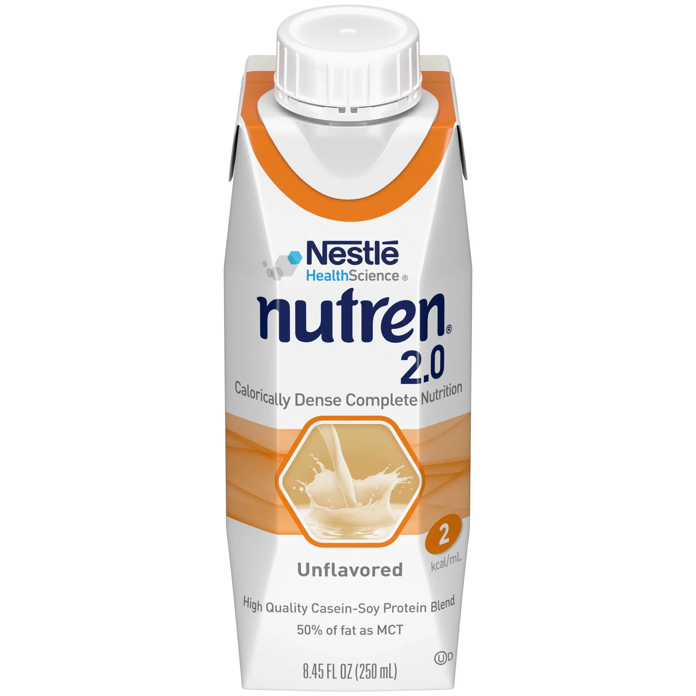 Nestle Nutren 2.0 Tube Feeding Formula Unflavored 250 mL Carton 24 Ct