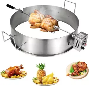 BBQ Rotisserie Ring Kit for 22&#034; Kettle Charcoal Grills Stainless Steel 26 lbs