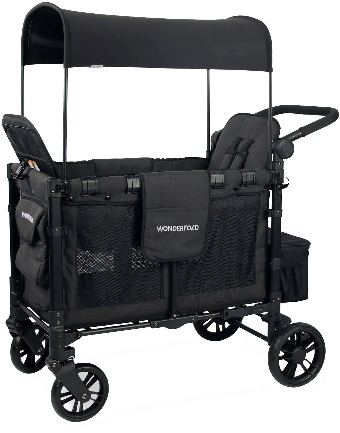 Wonderfold W2 Elite Double Stroller Wagon Gray