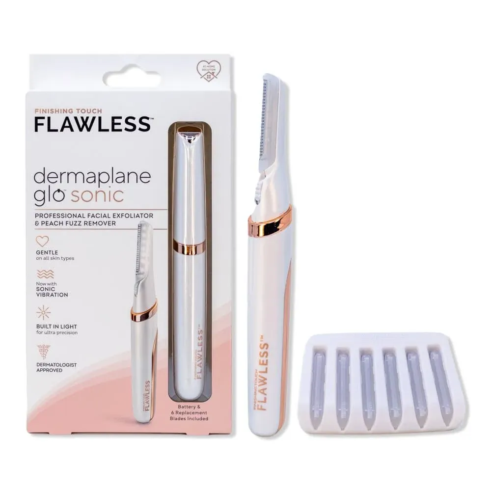 Flawless Dermaplane Glo Sonic Facial Exfoliator