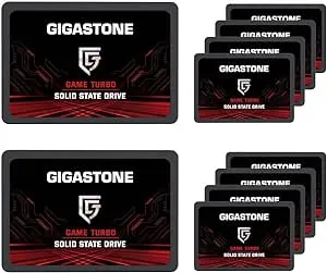 Gigastone 256GB SSD Internal Hard Drive, Prime Series 2 Pack - 2.5" SSD SATA III 6GB/s with 3D NAND Flash, High Read Speed up to 550MB/s - Black