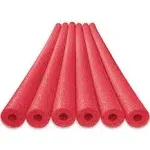 Oodles of Noodles Deluxe Foam Pool Swim Noodles - 6 Pack Red