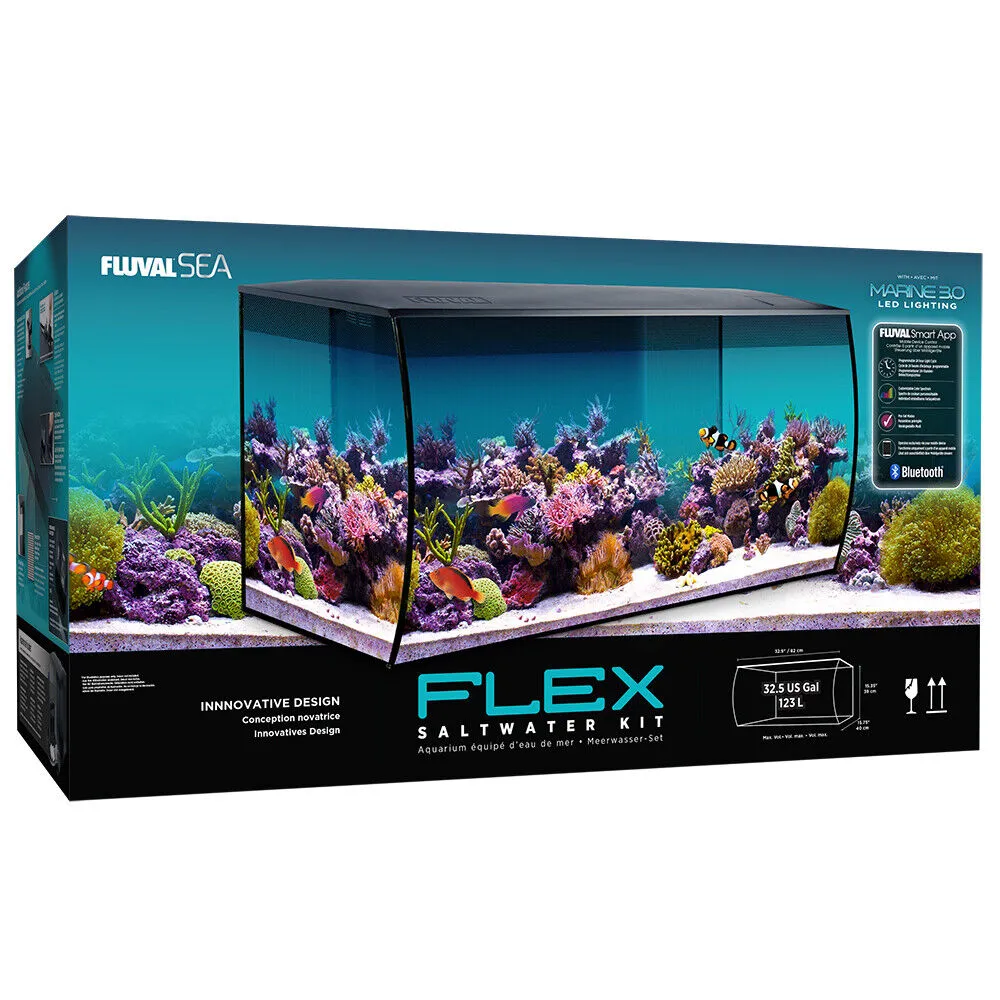 FLUVAL SEA FLEX SALTWATER AQUARIUM KIT - 32.5 GALLON - BLACK