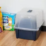 Iris Large Hooded Litter Box with Scoop - Blue