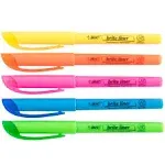 BIC Brite Liner Yellow Highlighter, Chisel Tip, Fluorescent Yellow Ink, 24 Count