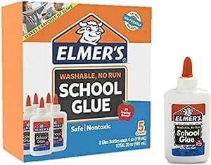 Elmer's Liquid School Glue, White, Washable, 4 oz. - 4 Pack