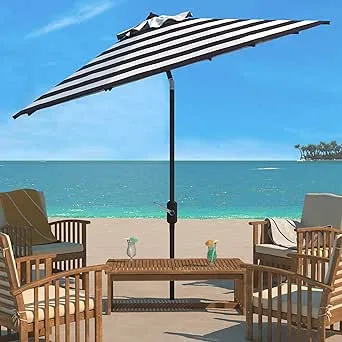 SAFAVIEH PAT8104A Outdoor Iris Fashion Line 11-Foot Round UV Protected Umbrella