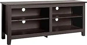 Walker Edison Wren Classic TV Console Entertainment Media Stand with Storage for Televisions up to 65 Inches, 58 Inch, Espresso