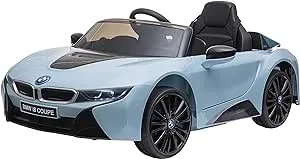 Aosom Licensed BMW I8 Coupe Electric Kids Ride-On Car 6V Battery Powered Toy with Remote Control Music Horn Lights MP3 Suspension Wheels for 37-96months Old Blue