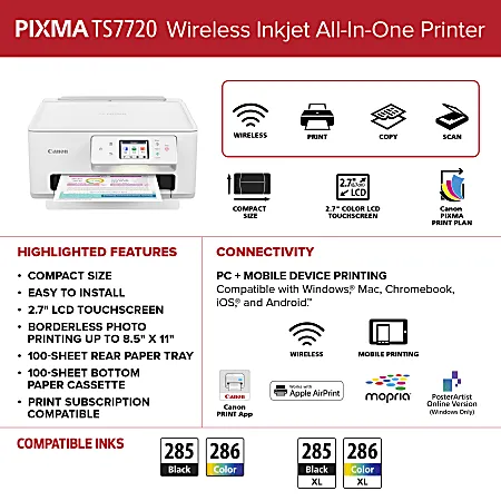 Canon PIXMA TS7720 Wireless Inkjet Printer 6256C002