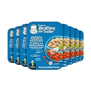 Gerber Mealtime for Toddler Mashed Potatoes & Gravy with Roasted Chicken & Carrots, 6.6 Ounce (Pack of 8)