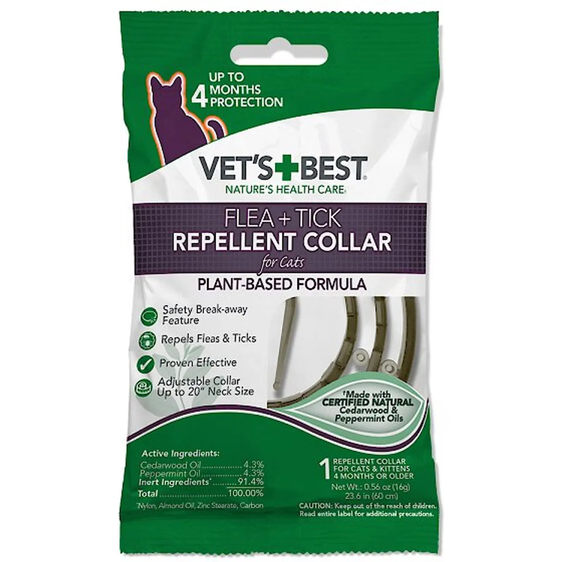 Vet's Best 4 Month Flea & Tick Collar for Cats