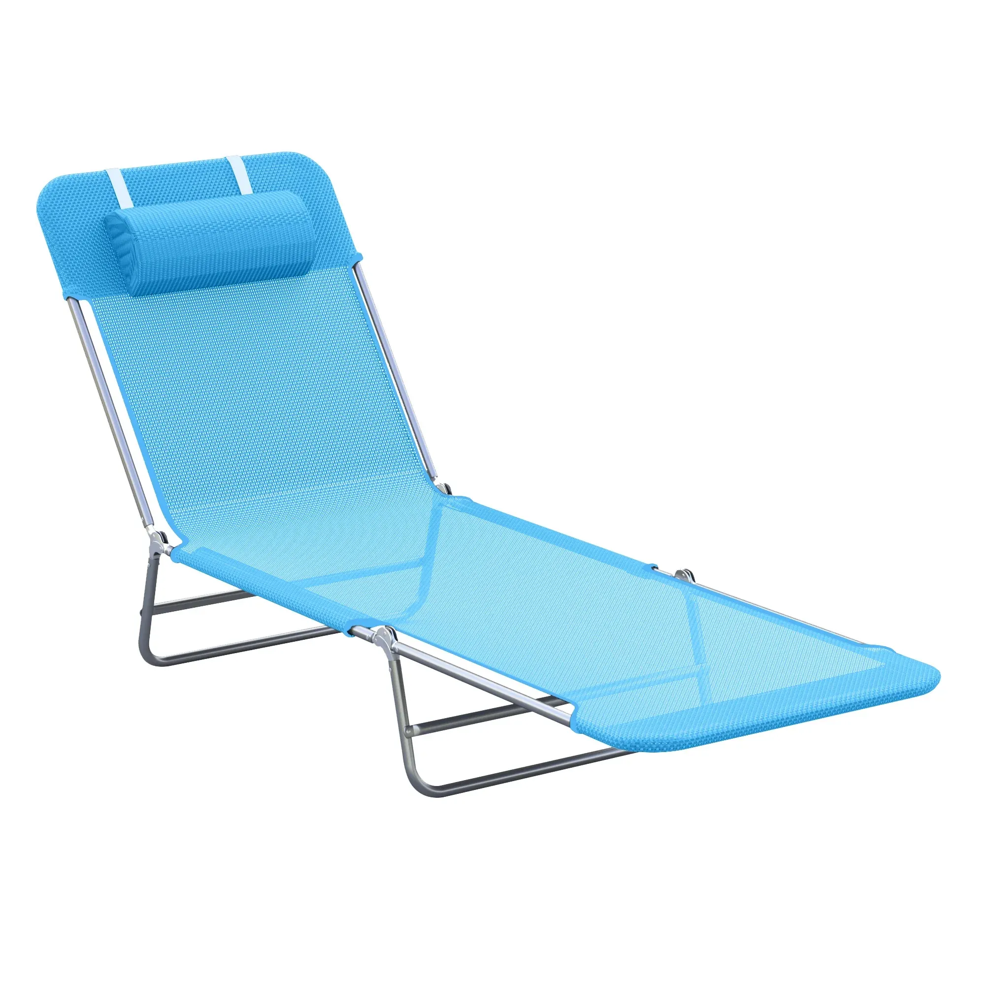 Outsunny Lightweight Outdoor Patio Folding Chaise Lounge Chair - Blue