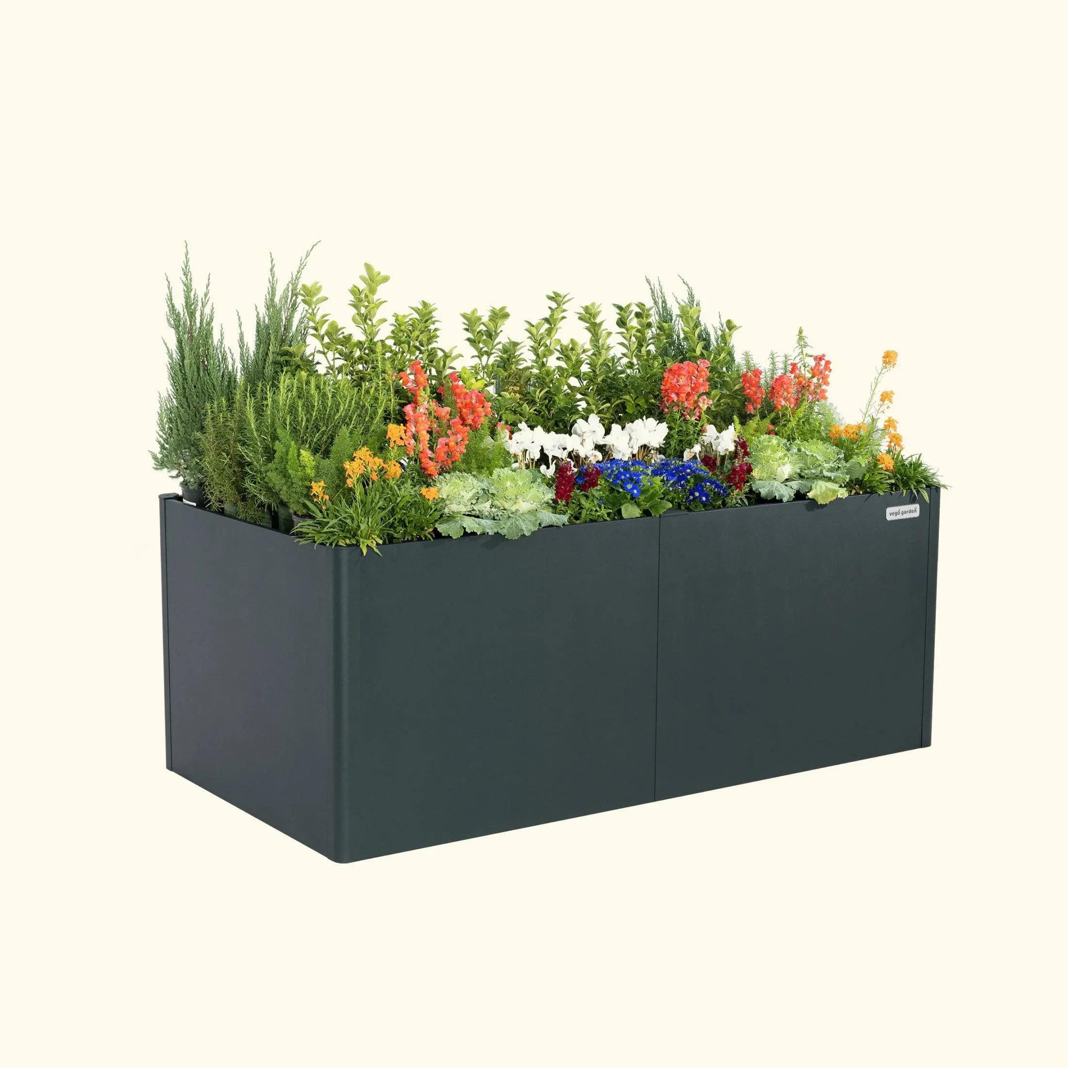 Vego garden 32" Extra Tall Modern Raised Garden Bed 42" x 83" Heavy Large Metal Planter for Trees Plants Flowers Double-Walled Steel Planters for Commercial Residential Patio, Midnight Blue