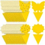 Mosqueda Fruit Fly Traps Fungus Gnat Traps Yellow Sticky Bug Traps 36 Pack Non-Toxic and Odorless for Indoor Outdoor Use Protect The Plant