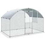 VEVOR Large Metal Chicken Coop Walk-In Chicken Run 6.6x9.8x6.6 ft Dome Roof