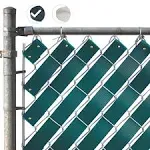 Chain Link Fence Slats, Privacy Screen Covering Tape Roll with Brass Fasteners, Weave Panel Design for Home, School, Business, Stadiums (1.8 in x 246 ft, Green)