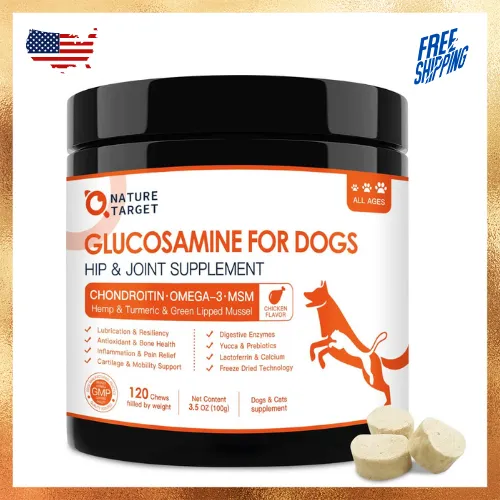 Glucosamine for Dogs /Hip&amp;Joint Supplement/Cho<wbr/>ndroitin,Omega<wbr/>-3,MSM,Hemp,Tu<wbr/>rmeric