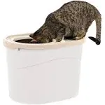 IRIS USA Top Entry Cat Litter Box w/Litter Catching Lid, Privacy Walls and Scoop