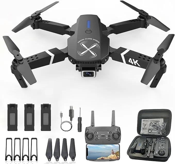 Falcon 4K Drone Pro EXTREME Upgrade 2024 Version with 4K Camera Drone for Adults Beginners Kids, Foldable FPV RC Quadcopter, Includes Carry Case and 3 Batteries