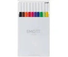 Uni Emott Ever Fine Pen 0.4mm 10 Multicolor Pen Set Markers... New 