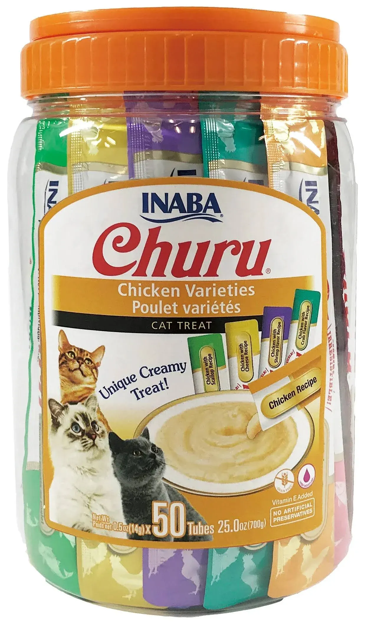 Inaba Churu Tuna & Chicken Puree Cat Treat Variety Pack (50-ct)