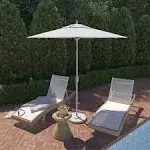 California Umbrella 7.5&#039; Round Aluminum Market Umbrella, Crank Lift, White 