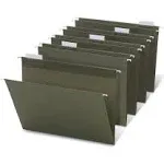 Hanging Folders, 1/5 Cut, Letter Size, 100% Recycled, Green, Pack of 50