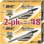 Cristal Bold, 1.6 mm Ball Pen, Black - Pack of 48 (MSBP241-BKx2)